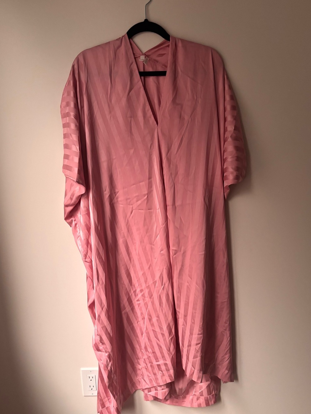 Satin Pink Kimono-Style Lounge Robe